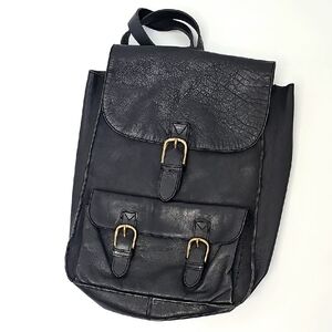Black Leather Backpack Carrier‎